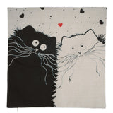 Cartoon images Linen Cotton Blend Cushion Cover Home Office Sofa Square Cat Pillow Case Decorative Cushion Covers Pillowcases