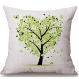 Season Life Tree Cotton Linen Colorful Decorative Pillow Case Chair Square Waist and Seat 45x45cm Pillow Cover Home Textile