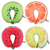 U Shaped Neck Protection Pillow Watermelon Lemon Kiwi Orange Fruit Pillows Nanoparticles Massage Neck Pillow Car Travel Cushion
