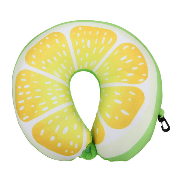 U Shaped Neck Protection Pillow Watermelon Lemon Kiwi Orange Fruit Pillows Nanoparticles Massage Neck Pillow Car Travel Cushion