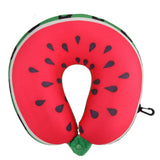 U Shaped Neck Protection Pillow Watermelon Lemon Kiwi Orange Fruit Pillows Nanoparticles Massage Neck Pillow Car Travel Cushion