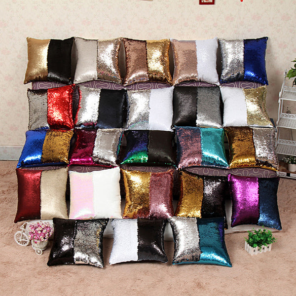 2016 Hot sale sofa sequins throw covers and pillows continental mermaid pillow cushion covers square pillow cases home decor