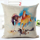 2016 New Arrival High Quality Horse Home living Cotton linen Decorative Pillow Throw Pillow  Square Cojines