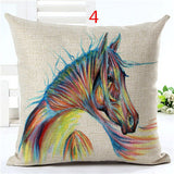 2016 New Arrival High Quality Horse Home living Cotton linen Decorative Pillow Throw Pillow  Square Cojines