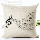 High Quality Fashion Style Cotton Linen Cushion Music Score Print Home Decor Cushion Bed Car Throw Pillows Decorative Cojines