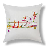 High Quality Fashion Style Cotton Linen Cushion Music Score Print Home Decor Cushion Bed Car Throw Pillows Decorative Cojines