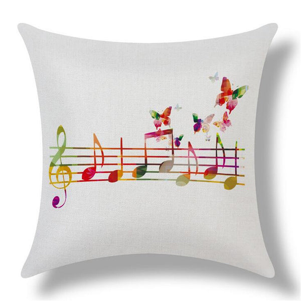 High Quality Fashion Style Cotton Linen Cushion Music Score Print Home Decor Cushion Bed Car Throw Pillows Decorative Cojines