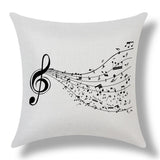 High Quality Fashion Style Cotton Linen Cushion Music Score Print Home Decor Cushion Bed Car Throw Pillows Decorative Cojines