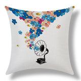 High Quality Fashion Style Cotton Linen Cushion Music Score Print Home Decor Cushion Bed Car Throw Pillows Decorative Cojines